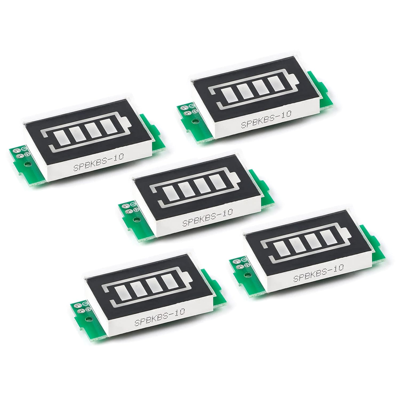 5 Pack - Battery Capacity Indicator Module 3-34V Lithium Battery Charge Indicator Module Blue LED Display 5mA