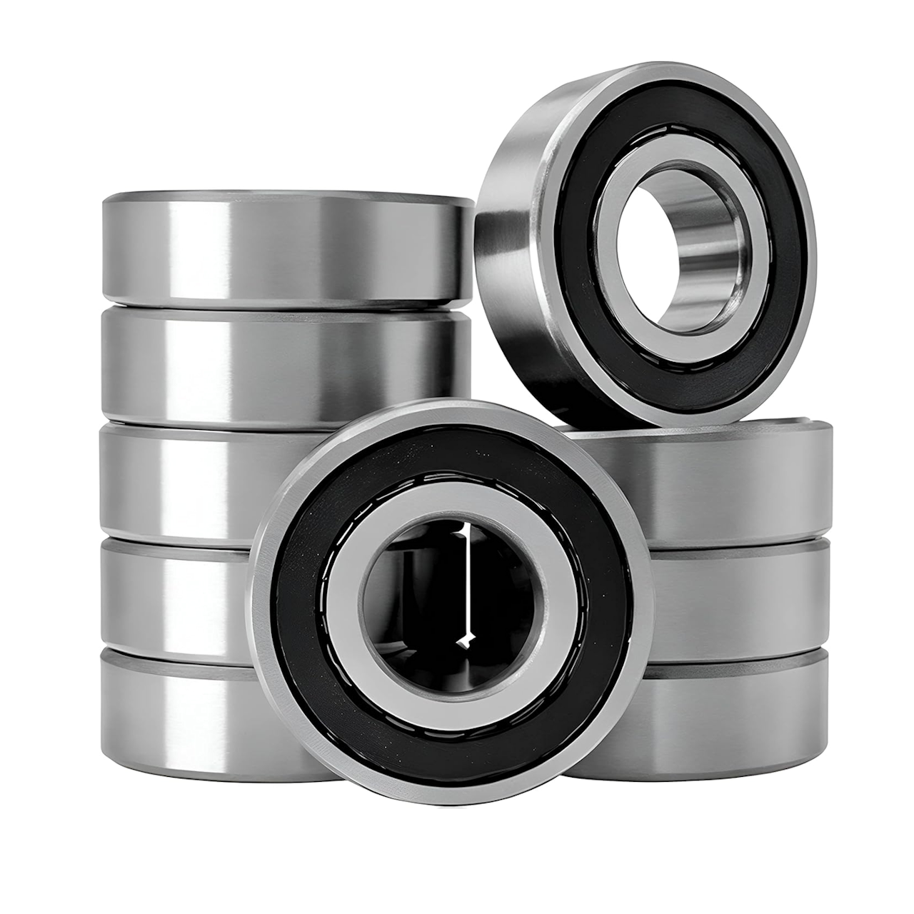 10 Pack - 6203-2RS Double Rubber Seal Deep Groove Ball Bearings 17x40x12mm, Pre-Lubricated for High RPM, Stable Performance and Cost Effective 6203-RS Bearings.