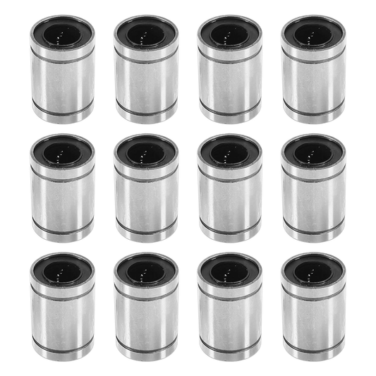 12 Pack - LM12UU Linear Ball Bearings, 12mm Bore Dia Linear Motion Bushing with Double Side Rubber Seal Great for CNC Machine 3D Printer