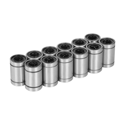 12 Pack -  LM8UU Linear Ball Bearings, 8mm Bore Dia, 15mm OD, 24mm Length with Double Side Rubber Seal Great for CNC, 3D Printer